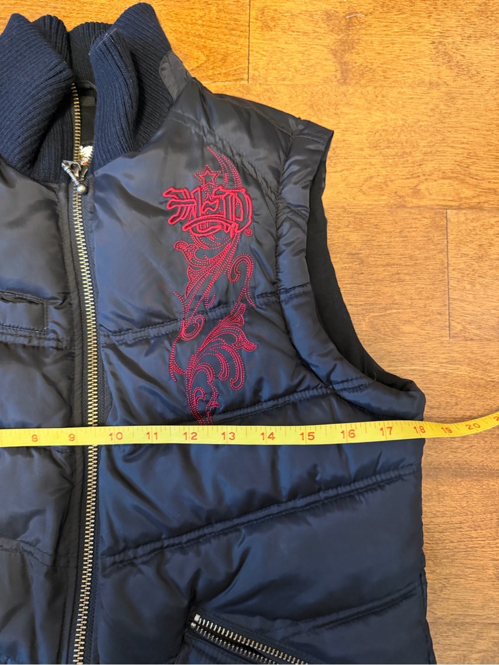 Vintage Harley-Davidson Y2K Black Quilted Puffer Vest Red Embroidery NWOT - Picture 4 of 13